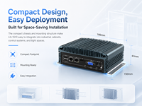 Computadora Compacta Sin Ventilador, Doble LAN, 2 COM, USB, HD, VGA, para Gabinetes de Control, Compatible con Windows y Linux, Computadora Industrial