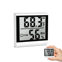 Thermomètre hygromètre numérique LCD mini léger, alimenté par piles, certifié CE FCC, pour usage domestique, design suspendu en plastique, chambre à coucher, bébé, BQ