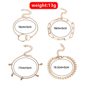 Geometric Gold Plated <b>Bracelet</b> <b>Set</b> Women's Bohemia Style Alloy Jewelry 4 Piece Fashion Jewelry <b>Sets</b> - Product Image 4