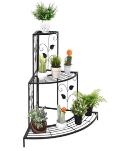 Stair like Design Modern Metal Plant <b>Stand</b> Home Garden Decoration Black Plant <b>Pot</b> <b>Stand</b> with Racks In low Price - Product Image 2