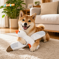Jouet en peluche pour chien Famipet, nouveau design mignon de mouette, doux, à effet froissé et couineur, en stock