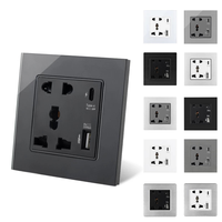 Prise murale avec interface USB Type C, charge 18W 4A 13A, prise universelle Type-C 5 broches avec USB