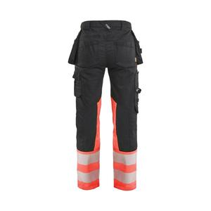 BLAKLADER - 703011499955D21 Women's hi-vis <b>trousers</b> <b>stretch</b> <b>Black</b>/Red - EAN 7330509958667 HI-VIS WORKWEAR - Product Image 2