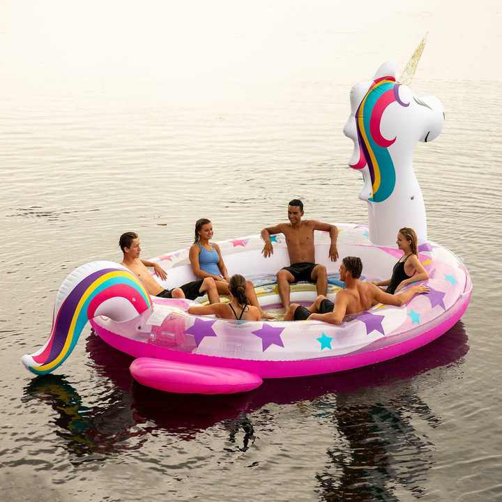 Sun Pleasure Huge Unicorn Floatie Unicorn Floatie With Cup Holder