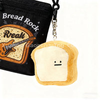 OEM ODM Personnalisé Porte-clés en peluche alimentaire fait main, Poupée en peluche Breadman, Boîte mystère, Pendentif, Breloque de sac, Cadeau, Peluches en forme de pain