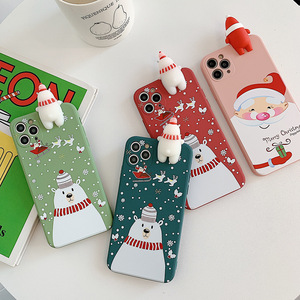 Funda para teléfono móvil con dibujos animados 3D de Papá Noel, muñeco de nieve, Navidad, para iPhone 12 11 X XS - Product Image 4