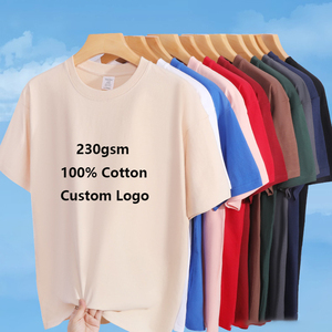 T50007 stampa Logo 230gsm cotone 100% con spalle cadenti Casual <span class=keywords><strong>T</strong></span>-<span class=keywords><strong>Shirt</strong></span> manica corta girocollo <span class=keywords><strong>T</strong></span>-<span class=keywords><strong>Shirt</strong></span> per gli uomini - Product Image 1