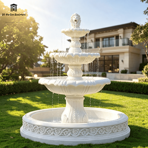 Custom <strong>Large</strong> European Style Natural White Marble Fountain Sculpture Outdoor <strong>Garden</strong> Tiered Stone <strong>Water</strong> <strong>Feature</strong> <strong>for</strong> Manor Decor - Product Image 6