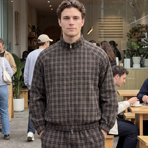 <b>Men's</b> Oversized Plaid <b>Jacket</b> Zip Up <b>Checkered</b> Outerwear Loose Fit Streetwear for Winter - Product Image 2