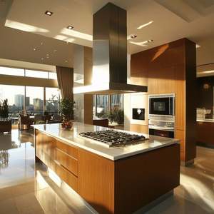 Armoire de cuisine classique américaine en laque blanche, en bois massif, contreplaqué, menuiserie, panier à épices, armoire de cuisine mate pour villa - Product Image 1