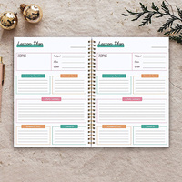 Planificateur de Journal de fleurs personnalisé en spirale avec coins Dossiers de classe hebdomadaires mensuels pour étudiants et cahier de plan de leçon