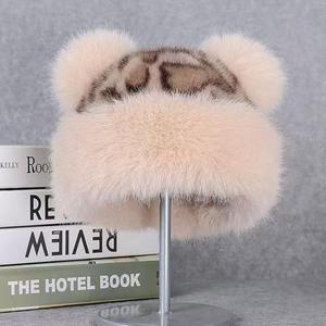 Mũ len dệt kim mùa thu đông ấm áp, kiểu dáng mới, có logo tùy chỉnh, họa tiết vui nhộn, kiểu công chúa phương Bắc, có bảo vệ tai - Product Image 5