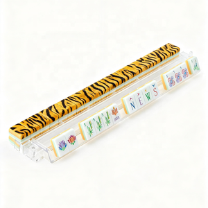 Ensemble de <span class=keywords><strong>Mahjong</strong></span> américain de luxe à rayures tigrées - 160 tuiles avec tapis de jeu en néoprène <span class=keywords><strong>gratuit</strong></span> et carte de référence NMJL 2026 - Product Image 4