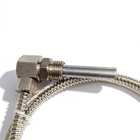 Resistencia Térmica de Platino PT100 de Alta Precisión con Rosca, Sensor de Temperatura Industrial, Sonda Única, Sistema de 3 Cables, IP66, Acero Inoxidable
