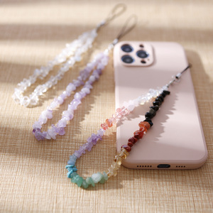 Mobile Phone Lanyard Natural Stone Crystal Amethyst Chains Jewelry Phone Accessories
