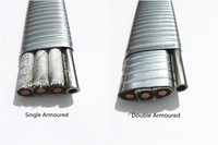 Huatong 5KV 3x1awg 3x2awg 3x4awg plat électrique pompe Submersible câble champ pétrolifère ESP câble