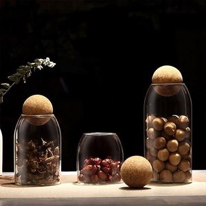800ml Professional Borosilicate Glass Jar Microwavable Airtight <b>Storage</b> Bottle Cork Stopper Dishwasher Safe BPA Free - Product Image 2
