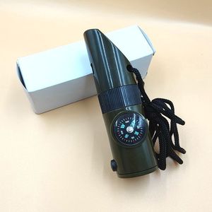 Hot bán ngoài trời bảy trong một đa chức năng còi với <span class=keywords><strong>LED</strong></span> ánh sáng Nhiệt kế la bàn sống sót còi - Product Image 6