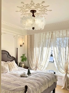 Lámpara de <span class=keywords><strong>Techo</strong></span> Retro Francesa de Alta Gama, Lámpara de <span class=keywords><strong>Segunda</strong></span> <span class=keywords><strong>Mano</strong></span>, Nueva Lámpara de Cristal para Estudio o Dormitorio Principal, Madera Sólida - Product Image 3