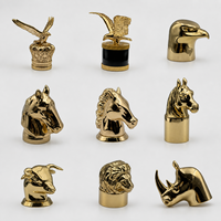 Capuchon de parfum en zamac en forme d'aigle doré, le plus vendu, capuchon de bouteille de parfum en métal de luxe, design de la série animale pour bouteille en verre FEA15, OEM
