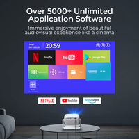 Projecteurs portables home cinéma android 9 projecteur vidéo smart tv avec wifi 190 ANSI 1280*720P résolution physique 4K proyector