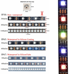 XINGLIGHT WS2812B <span class=keywords><strong>5V</strong></span> 5050 RVB LED 30 60 144 150 300 IC bandes lumineuses LED adressables individuelles pour éclairage décoratif intérieur - Product Image 5