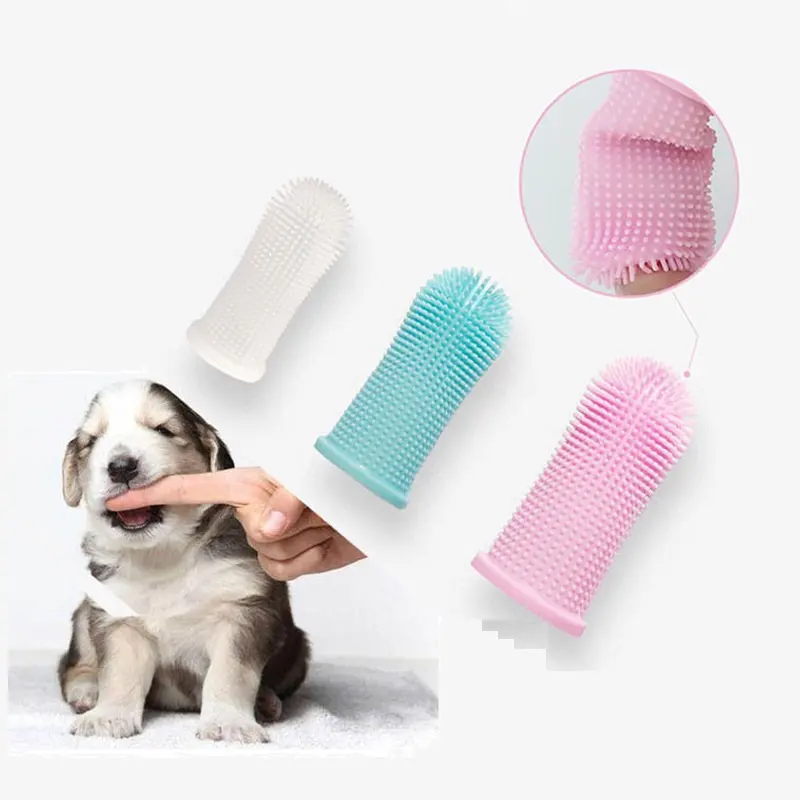Brosse à dents douce à 360 degrés pour chien et brosse à dents en Silicone souple naturel pour animaux de compagnie, jouets de nettoyage, fournitures pour animaux de compagnie