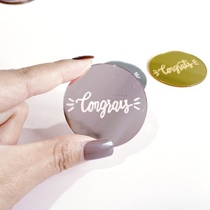 Disco Acrilico da 5cm 'Congrats Grad' per <span class=keywords><strong>Torta</strong></span>, Decorazione Rotonda a Specchio Incisa per Cupcake, Accessori per Feste di Laurea - Product Image 4