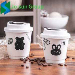 Vasos ecológicos personalizados para beber, vaso de papel de pared simple y doble, vaso de papel biodegradable, taza de café y tapa - Product Image 4
