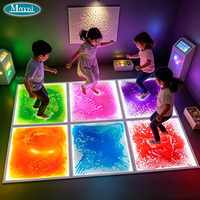 Equipo Sensorial para Autismo, Baldosas LED Líquidas para Piso y Piedras Redondas para Ponerse Encima, Juego Sensorial Interactivo