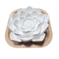 Diffuseur de fleurs en plâtre, diffuseur d'huiles essentielles, diffuseur de fleurs avec base en bois, parfum d'intérieur, diffuseur de parfum