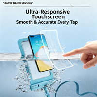 Summer Beach Surf & Swimming Diving Transparent Touchscreen Window Mobile Phone Case Waterproof PU Bag