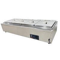 Counter top makanan panas kualitas tinggi bar persegi baja tahan karat 1x6 bain marie penghangat makanan professionnel