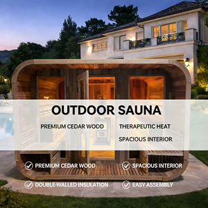 Sauna extérieur moderne au bois, en cèdre rouge, pour 4 à 8 personnes, et sauna finlandais à vapeur, portable, pour spa à <span class=keywords><strong>domicile</strong></span> - Product Image 6