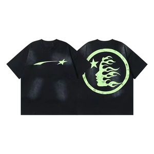 Camisetas de Hombre al por Mayor Hechas de Algodón Puro, Verano, Lisas, Tejido Plano, Alta Calidad, Logotipo Personalizado, Cuello Redondo, Estilo Retro - Product Image 6