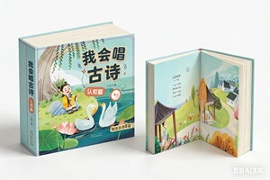 Livre sonore interactif « Je peux chanter » pour enfants, apprenant les poésies chinoises anciennes sur les moments de jeunesse heureux - Product Image 4