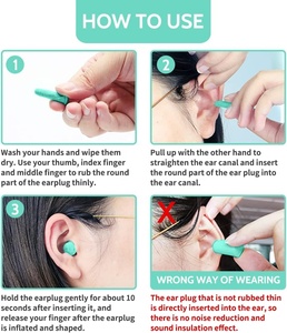 Juego de 50 Pares de Tapones para los Oídos con Estuche de Aluminio y Caja de Color Personalizada, Tapones para los Oídos con Cancelación de Ruido Snr38dB con Certificación CE para Dormir - Product Image 4