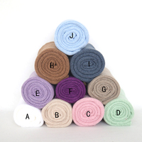 Couverture d'emmaillotage pour bébé unisexe en mohair tricoté extensible, douce et multicolore, texturée, pour nouveau-né, accessoire de photographie