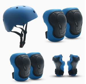 Kit di protezione per Skate con ruote per bambini equilibrio casco da Skateboard per Skate casco al ginocchio gomitiera per bici sette pezzi Set di protezione - Product Image 4