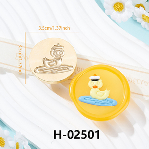 Timbro in rilievo 3D carino piccolo giallo anatra sigillo di cera, logo personalizzabile - Product Image 6