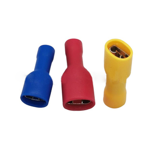 FDFD Series Male and Female Fully Insulated Cold Press Spade <b>Terminal</b> Connector AWG12-10 Brass Insulated Butt <b>Terminal</b> - Product Image 3