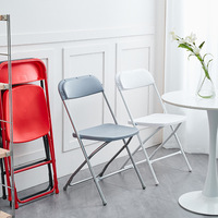 Chaise pliante en plastique au design moderne et minimaliste, empilable, pour bureau, conférence, école, exposition, loisirs, avec dossier