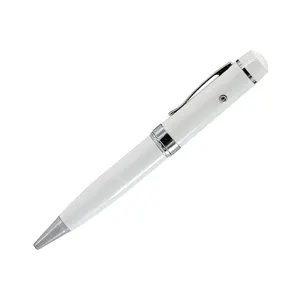 Vente en gros de pointeur laser en forme de stylo en métal clé usb avec impression laser ou soie de logo gratuite