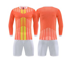 Maillot de football de groupe personnalisé à manches longues respirant à séchage rapide 100% Polyester imprimé par transfert de chaleur uniforme d'entraînement vêtements de sport - Product Image 1