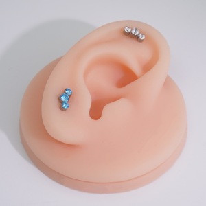 <b>Titanium</b> Alloy <b>Stud</b> Earrings 4.6mm 7.7mm Zircon Crystal Ear <b>Studs</b> For Piercing Jewelry Body Accessories - Product Image 4