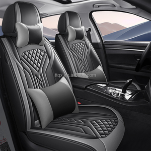 <span class=keywords><strong>Coprisedili</strong></span> <span class=keywords><strong>Auto</strong></span> in Pelle Premium Nero Grigio Set Completo Facili da Pulire Adatti per <span class=keywords><strong>Audi</strong></span> <span class=keywords><strong>A3</strong></span> A4 A6 Q3 Q5 Protezione Sedili <span class=keywords><strong>Auto</strong></span> per Tutte le Stagioni - Product Image 2