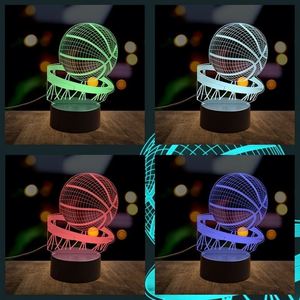 2026 Trending USB Table Lights 1pc 3D Basketball <b>Nightlight</b> Eco-friendly ABS Material Christmas Decoration Novelty Gift for - Product Image 4