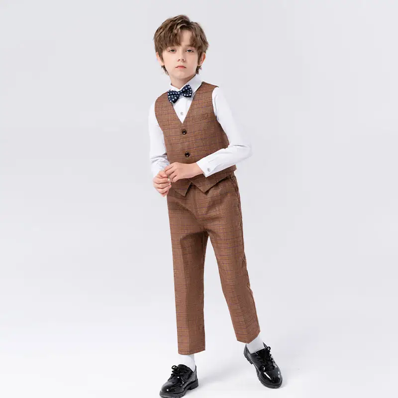 Boys Formal Suits For Weddings Kids Performance Party 3pcs Tuxedo Clothing Set Child Gentleman Costume