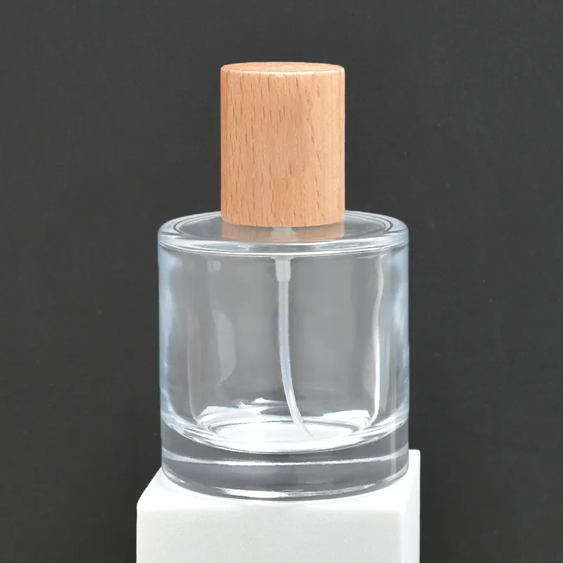 ANLN bottiglie di profumo Spray vuote personalizzate collo a crimpare bottiglia di vetro trasparente di forma rotonda riutilizzabile da 50 ml