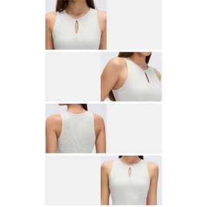 Débardeur de course pour femme, sans soutien-gorge intégré, extensible dans quatre directions, respirant, écologique, avec logo frontal, polyvalent, pour fitness et yoga - Product Image 2